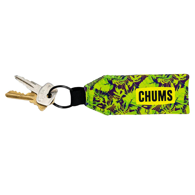 Chums Floating Neo Keychain - LTD Neon Leaves with keys