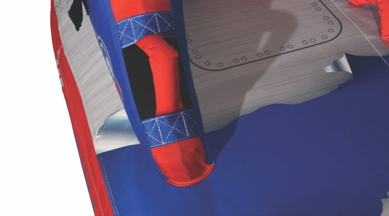 Padded handles and neoprene seating on Connelly Switch 3 towable