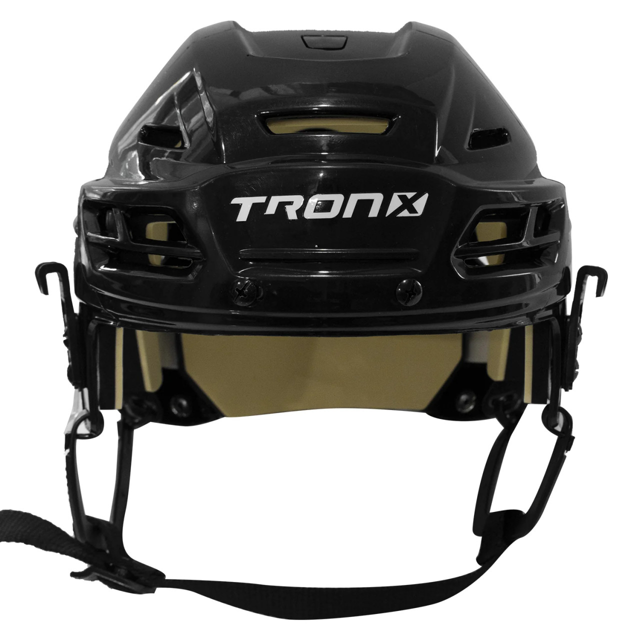 TronX Stryker Hockey Helmet black front view