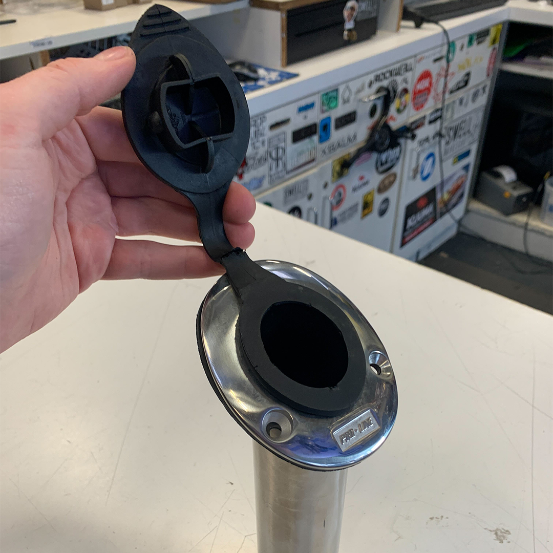 30° Pro-Line OEM Fishing rod holder 2008 cast logo, rubber cap, and inner liner