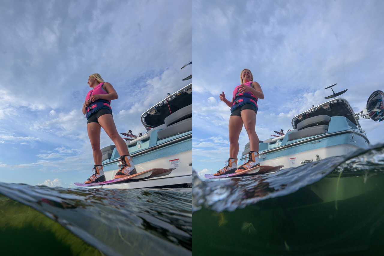 Wakeboarder wearing Connelly Women’s Premium Neo vest