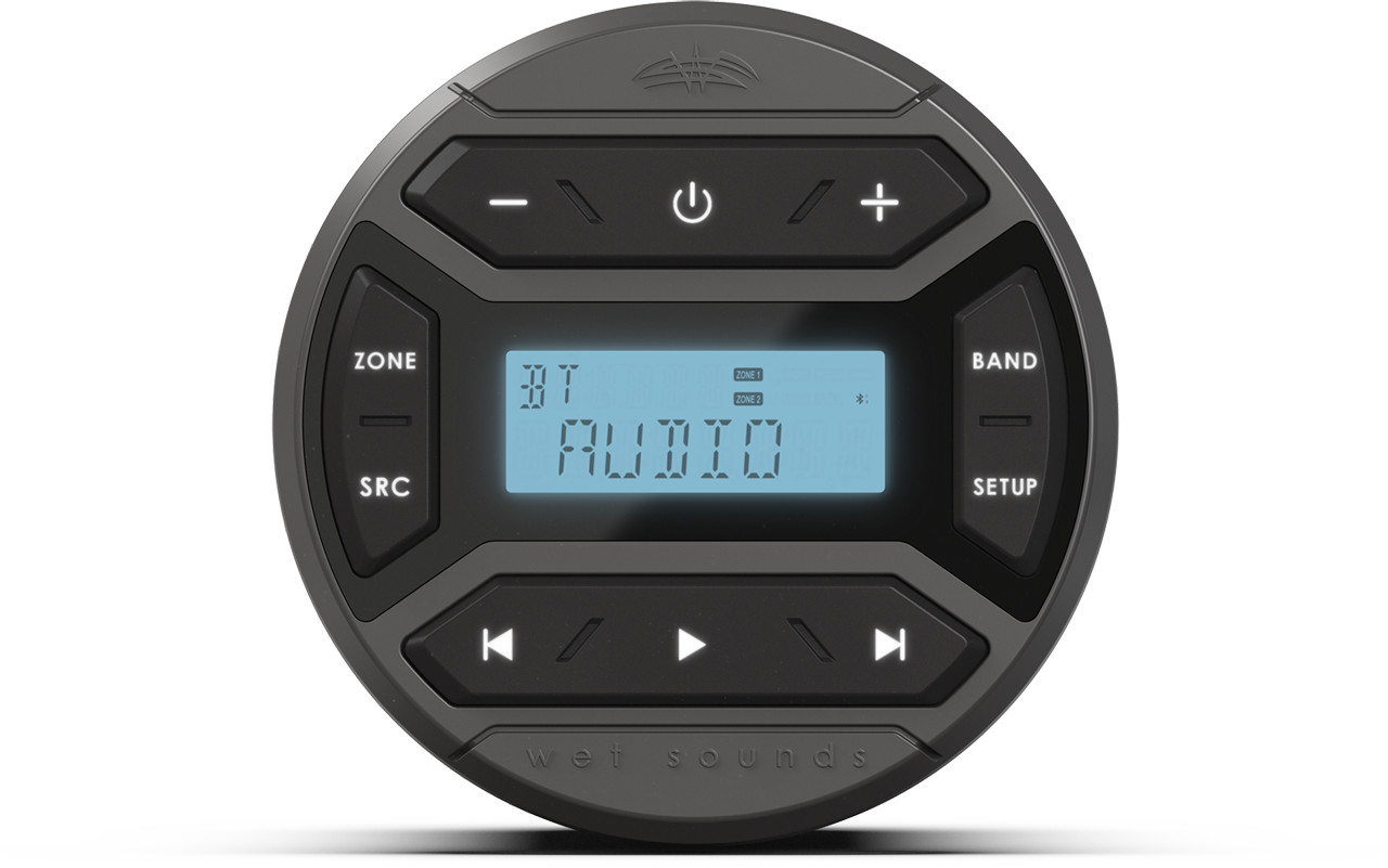 WS-MC-RND Wet Sounds  Digital Round Marine Media Center Tuner Front