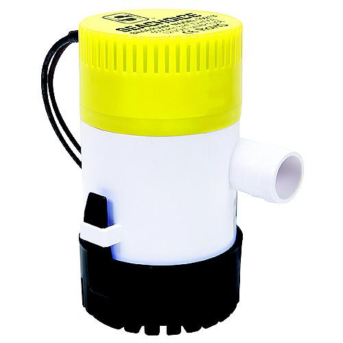 Seachoice 19213 bilge pump side view showing outlet port