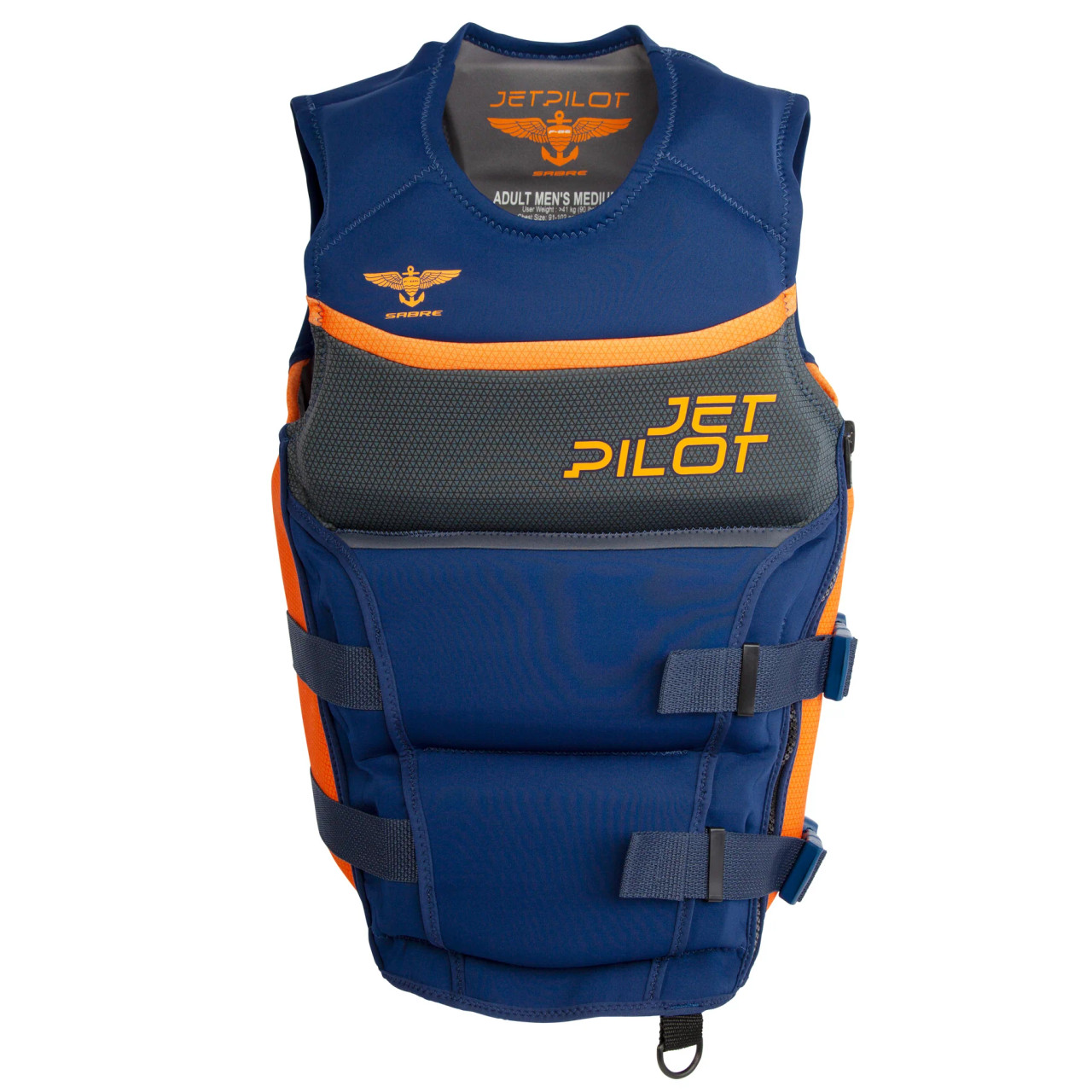 Jetpilot F-86 Sabre Flight life vest navy and orange front view