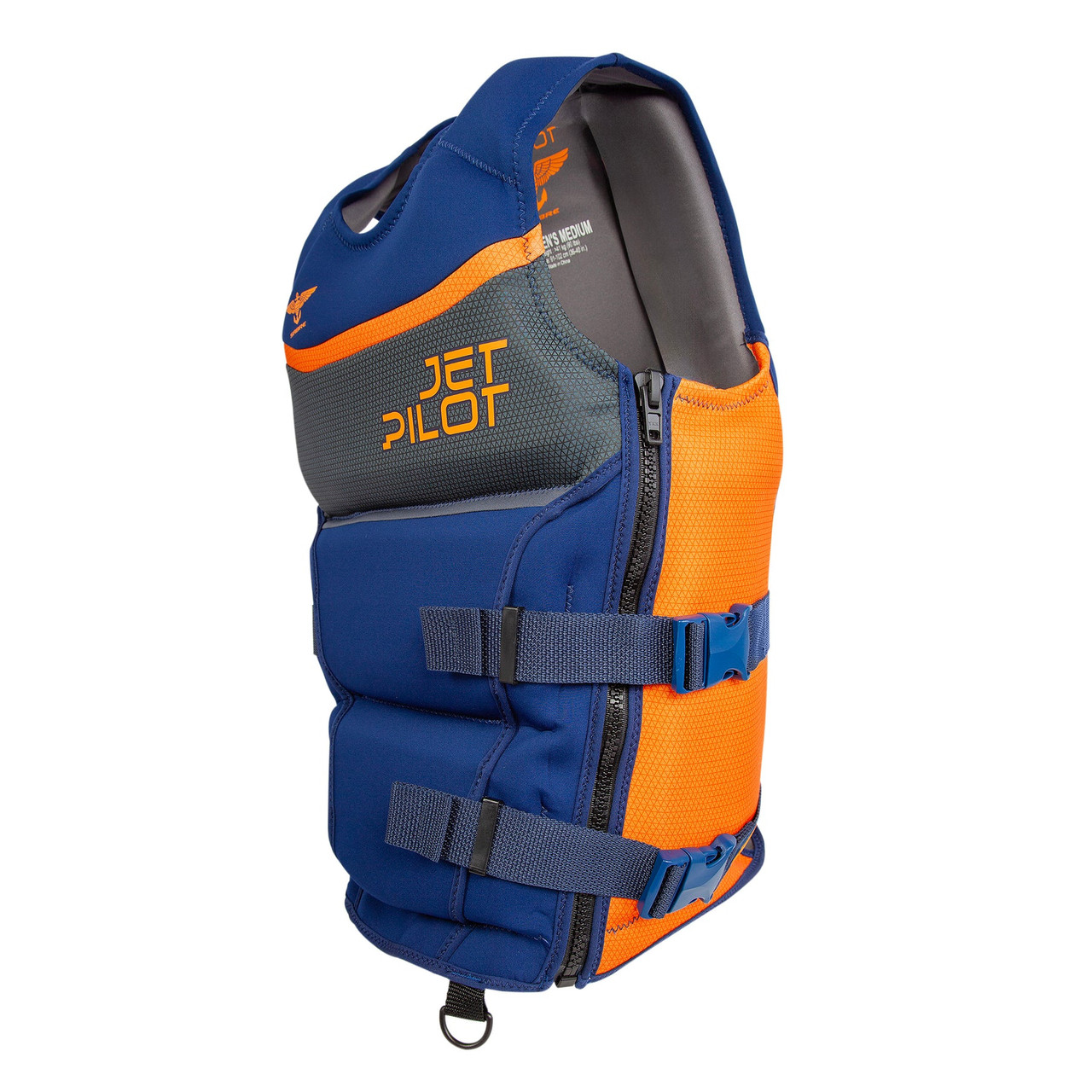 Jetpilot F-86 Sabre Flight life vest navy and orange side view