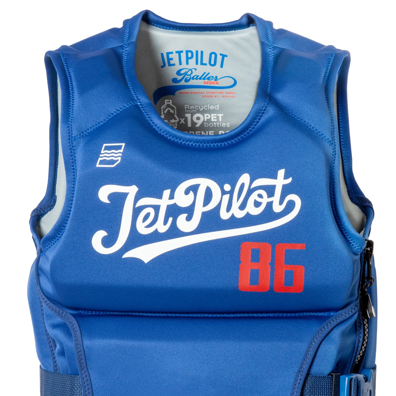 Jetpilot Bonifay Baller CGA life vest blue red white detail