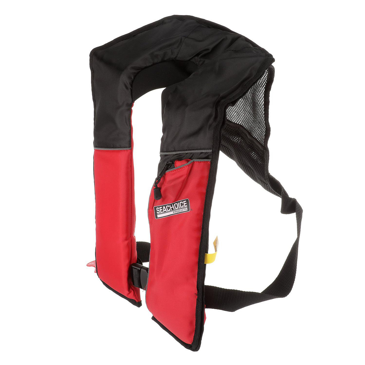 Seachoice Type V inflatable life vest low-profile design uninflated side angle