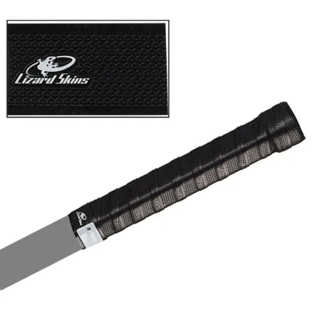 Hockey stick handle with black Lizard Skins grip