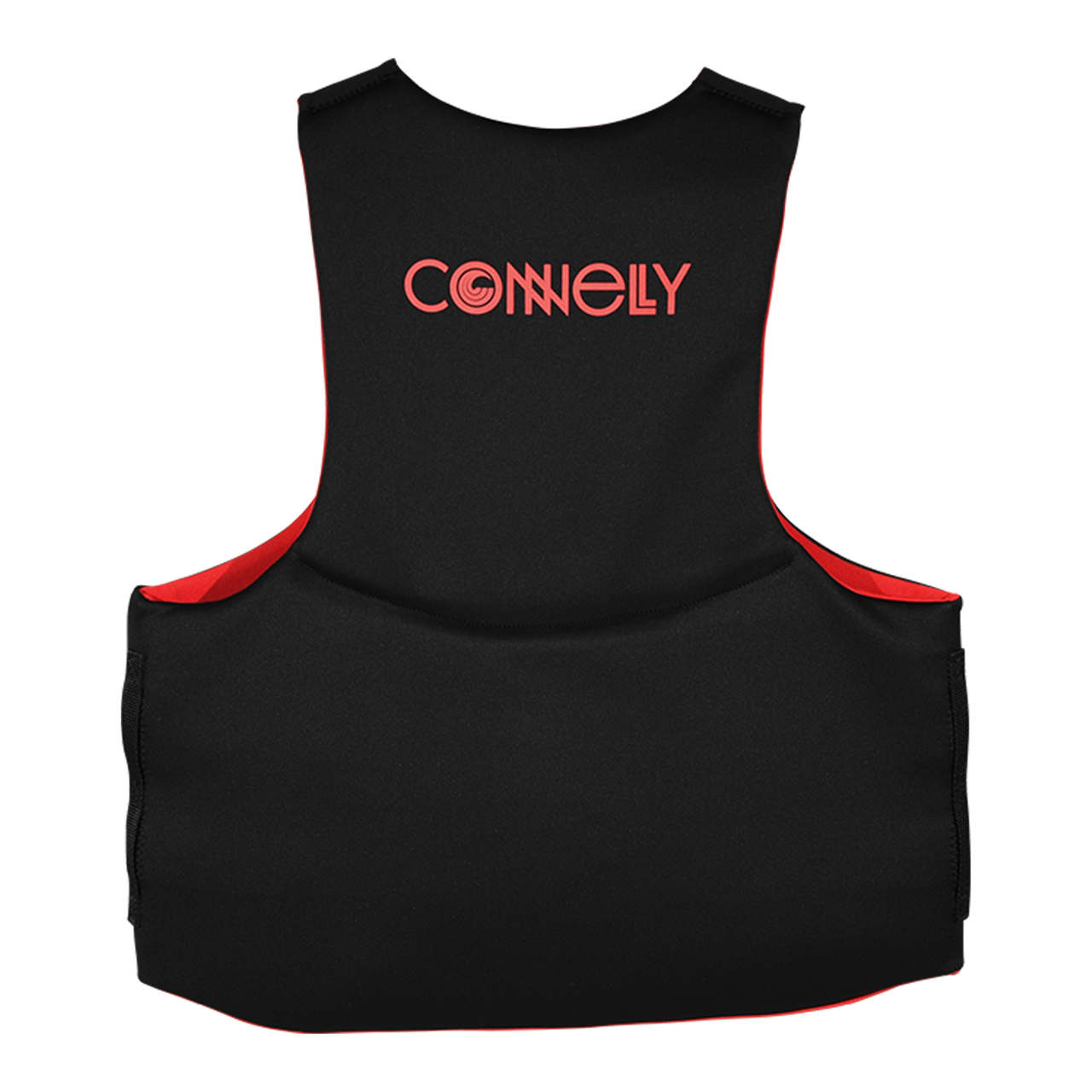 Back view of Connelly oversized neoprene life vest showing segmented foam panels