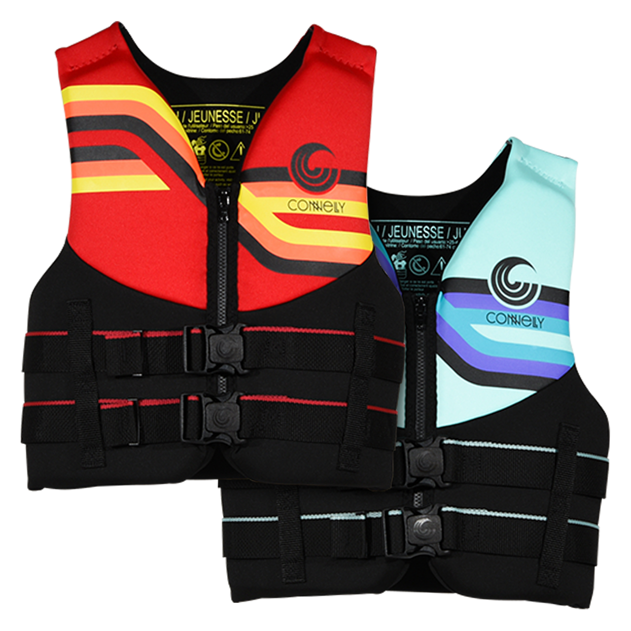 Connelly Youth Promo Neoprene Life Vest – USCG Approved Kids Water Sports Life Jacket (55–75 lbs.)