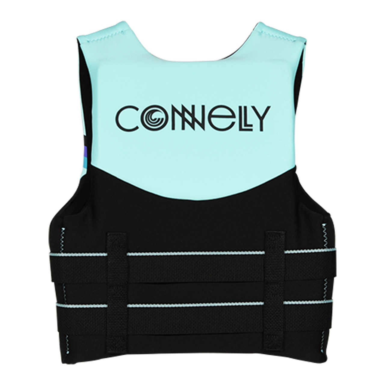 Connelly Youth Promo Neoprene Life Jacket Purple Blue back view segmented foam panels