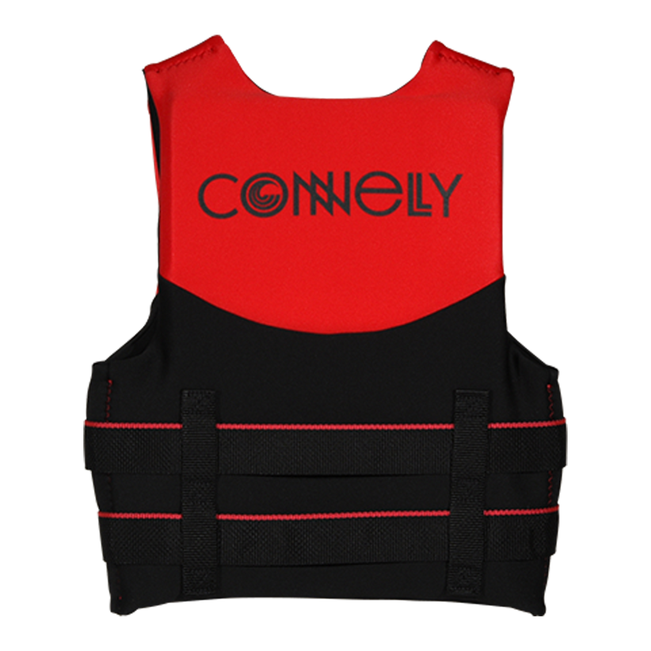 Connelly Youth Promo Neoprene Life Jacket Red Orange back view segmented foam panels
