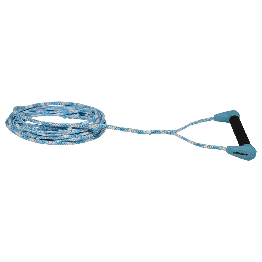 Proline Choice Wakesurf Handle with 25' Spectra Rope - Bluee 10" AX Suede Grip Floating Surf Rope