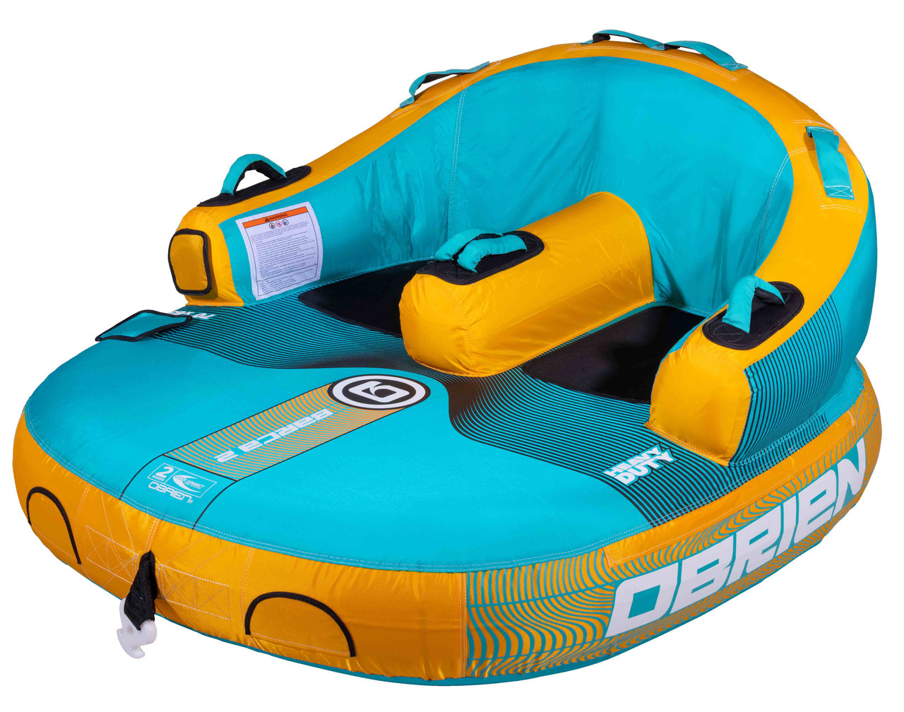 O'Brien Barca 2 Towable Boat Tube 2026 – 2 Person Reversible Two-Way Tow Tube with EVA Pads