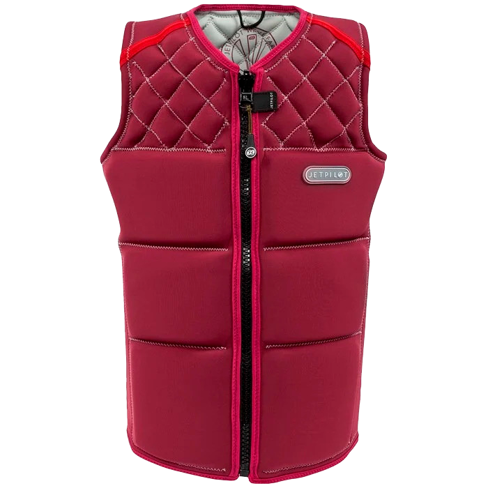 Jetpilot Women's Wavefarer Reversible Comp Wake Vest in Maroon front view