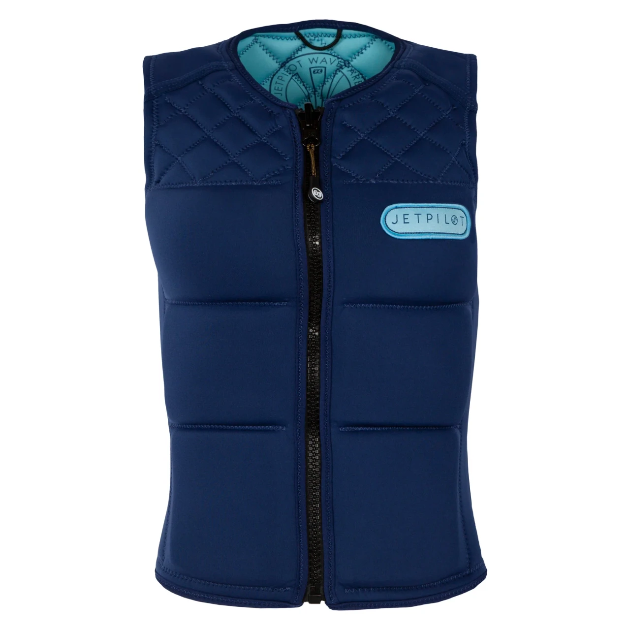 Jetpilot Women's Wavefarer Reversible Comp Wake Vest in Navy/Light Blue front view