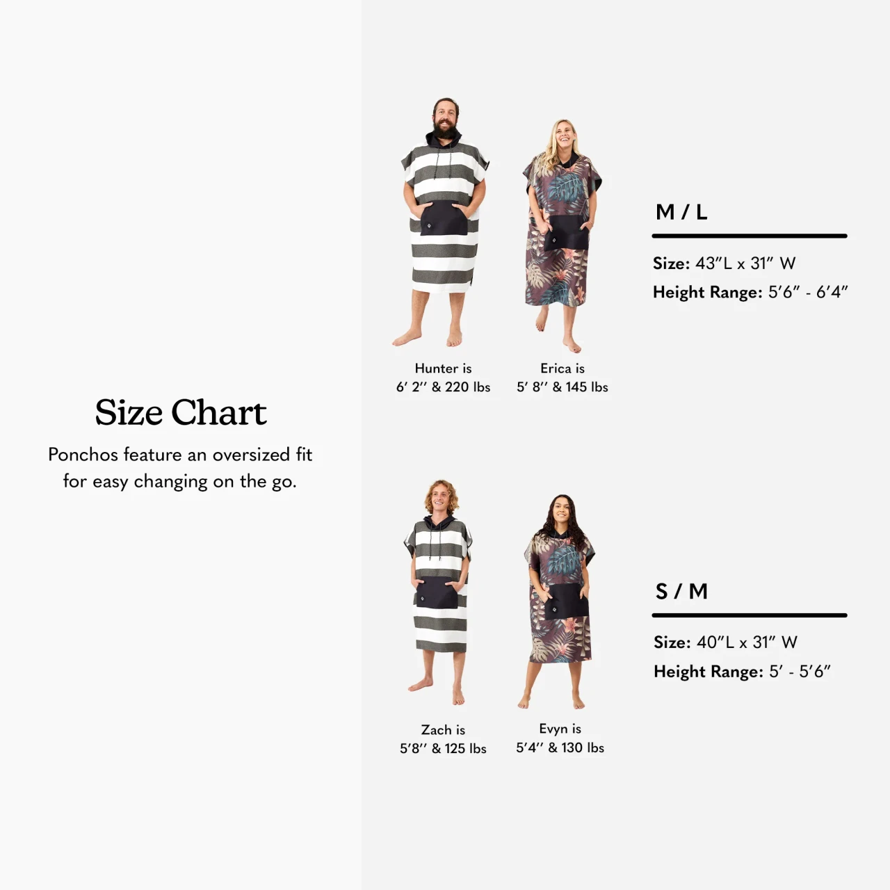 Nomadix Size Chart