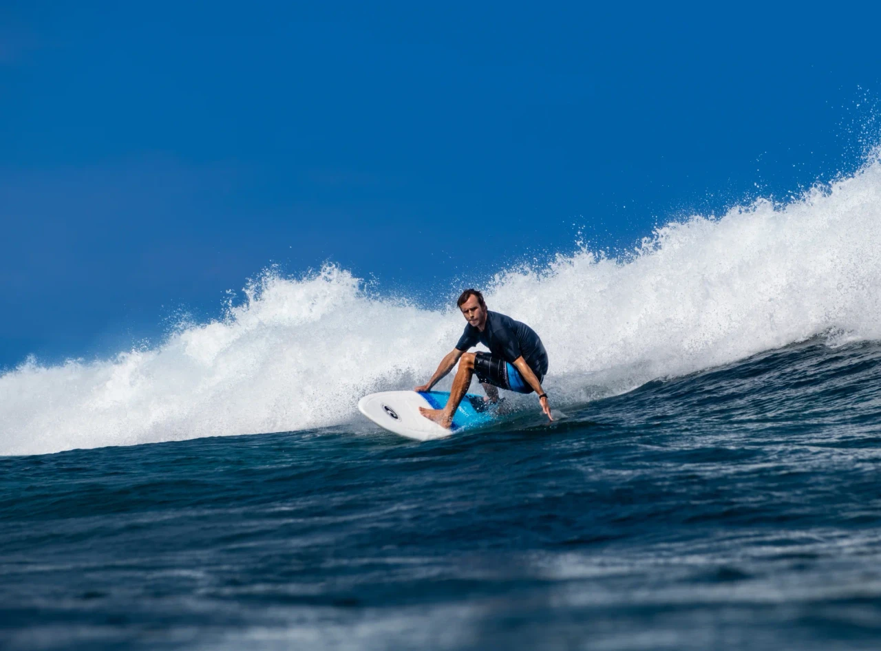 CBC 5'8 Fish Soft Surfboard with tri-fin setup and full graphic deck