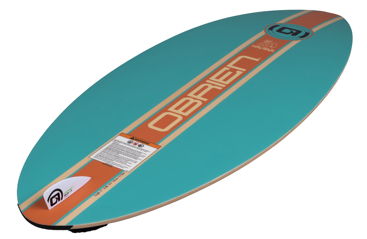 O'Brien Havana skim wakesurf board with single removable Delta 1.0 inch fin