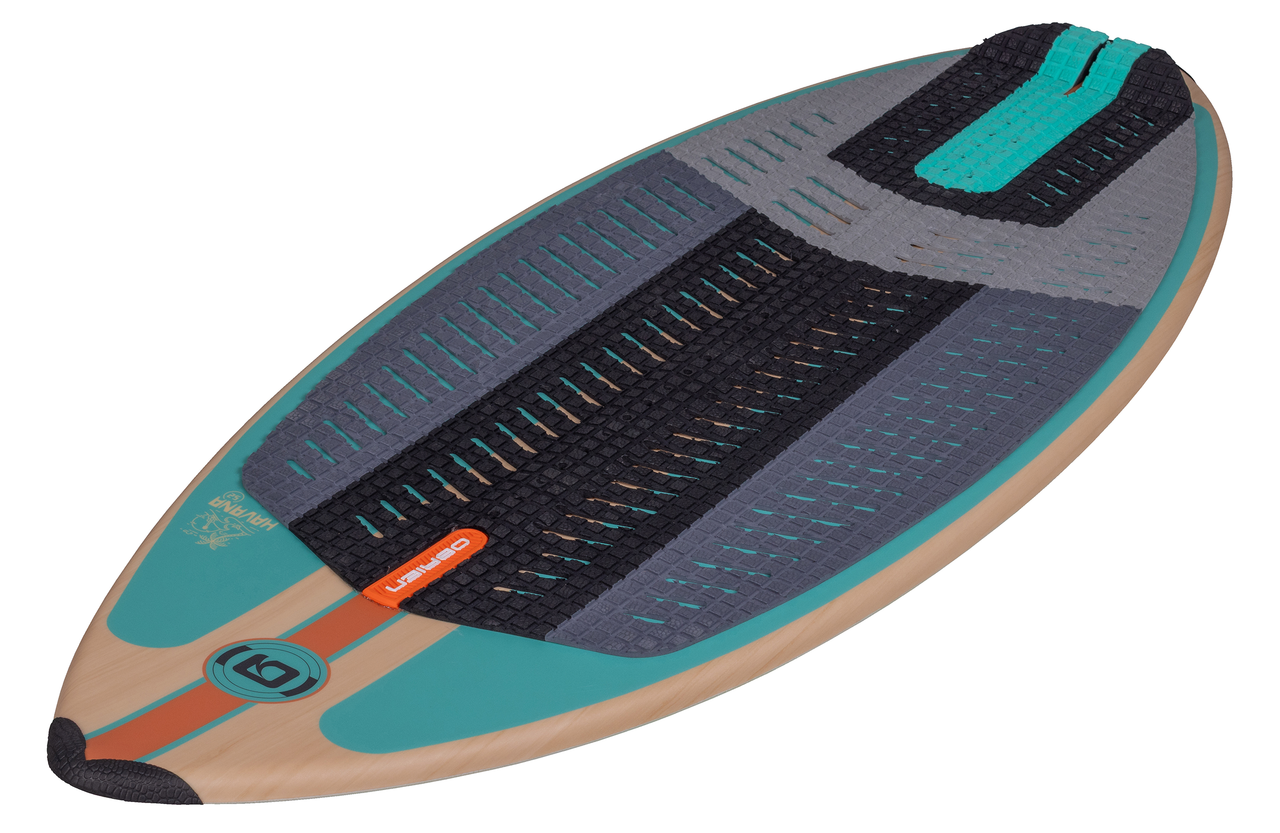 O'Brien Havana wakesurf board featuring TPU skinned deck and machined EVA traction pad