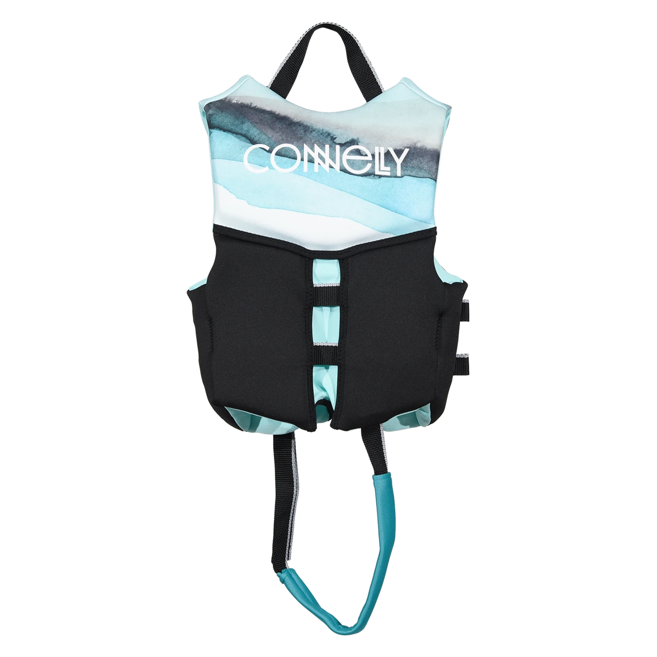 Back view of Connelly Child Classic Neoprene Vest girls showing flexible V Back panel design