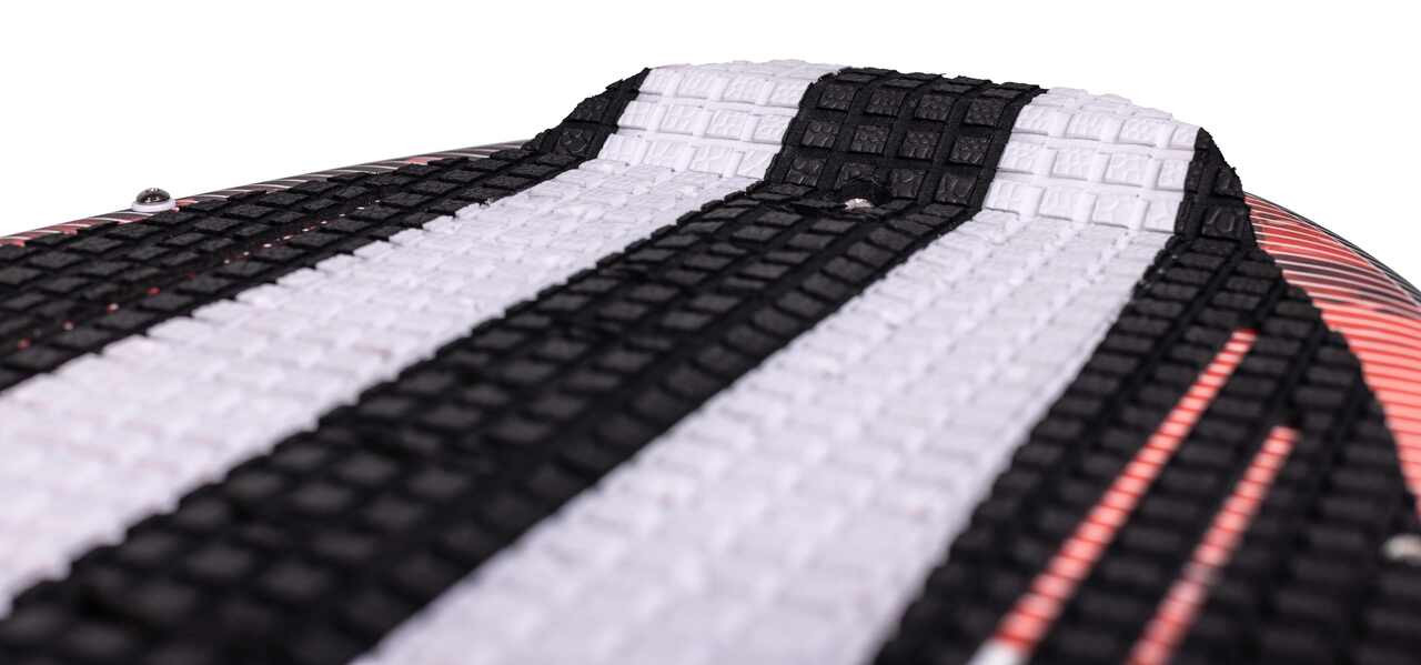 Close-up of O’Brien Driver wakesurf board’s deck