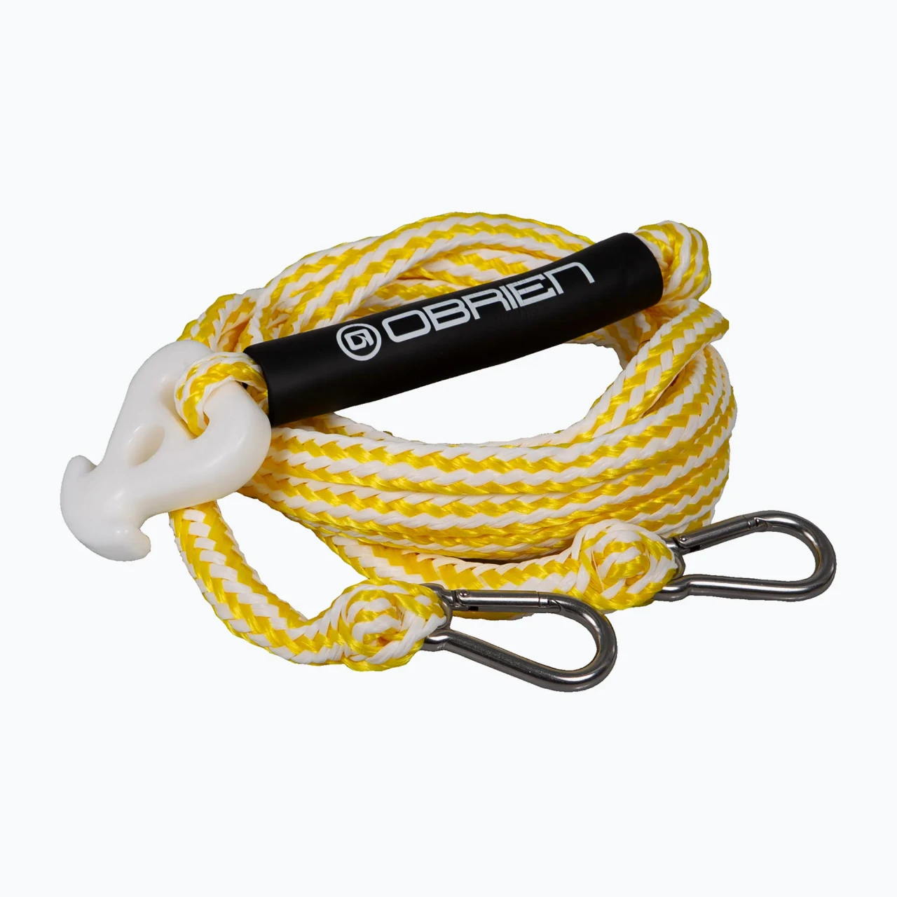 O’Brien 12-foot pontoon boat tow harness with rope float and two stainless steel snap hooks