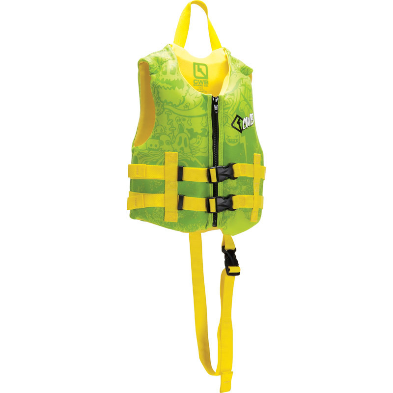 CWB Child Boys Neoprene Life Jacket, Green/Yellow Product Image Front