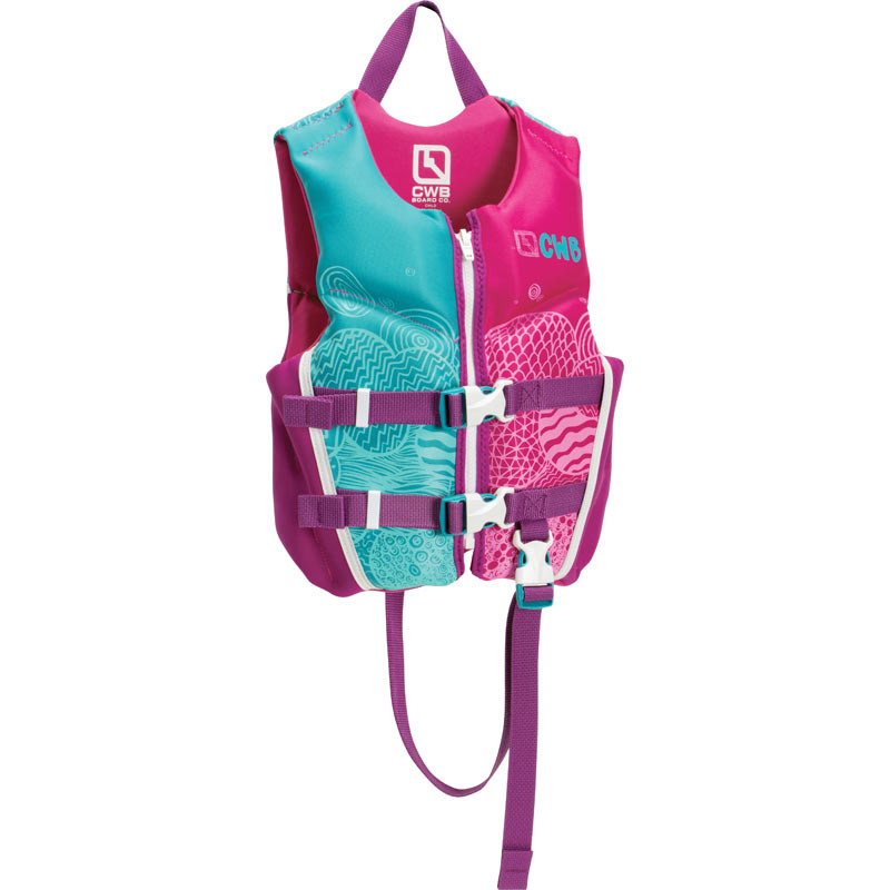 CWB Child Girls Neoprene Life Jacket, Pink/Blue Product Image Front