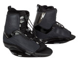 O'Brien Border Wakeboard Bindings, wakeboard bindings, open-toe bindings, dual lace zones, TPU rear cuff flex panel, strobel lasted liner, molded toe and heel, internal J-bars, heel lift prevention, ankle support, orthotic footbed, LUX chassis system, inward canted chassis, EVA impact dampening pad, wakeboarding gear, family-friendly wakeboard bindings