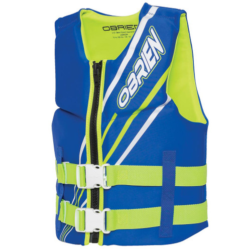 O'Brien Boy's Junior Neoprene Life Jacket Blue/Green 75-125 Lbs.