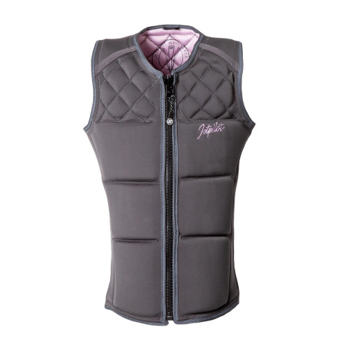 Jetpilot Women’s Wave Farer NCGA Comp Vest in charcoal front view Jetpilot Women’s Wave Farer NCGA Comp Vest in charcoal front view