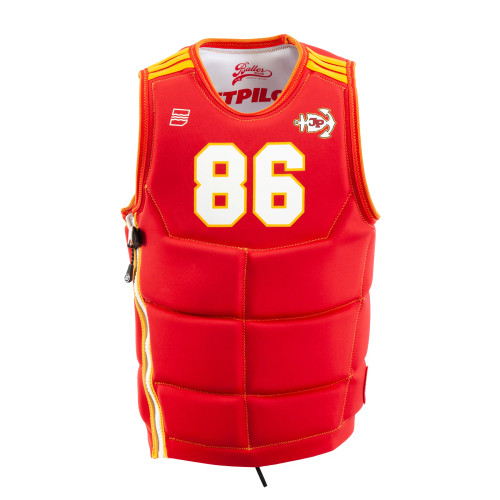 Jetpilot Chiefs Baller Reversible Comp Vest red front view with jersey-inspired graphics