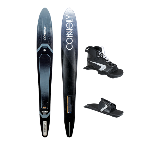 Connelly Outlaw Slalom Ski with Shadow Front Boot and Lace Adjustable Rear Toe Plate