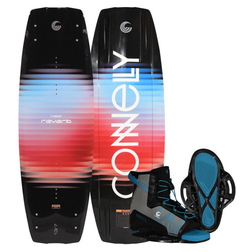 2026 Connelly Reverb Wakeboard with Empire Bindings package – top and base view