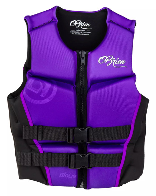 O'Brien Women's Flex V-Back LTD Life Jacket in Purple front view