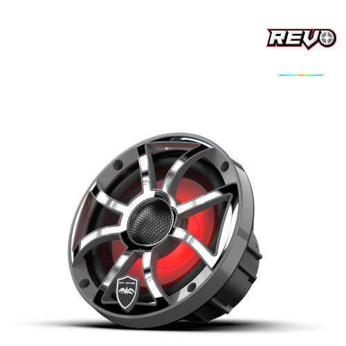 Wet Sounds REVO 6 RGB marine speaker illuminated grille close-up