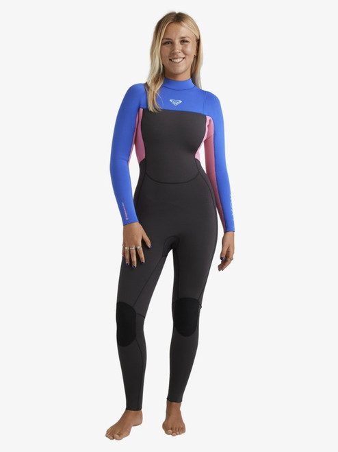 Roxy Women’s 3/2mm Prologue+ Back Zip Wetsuit Cobalt front view