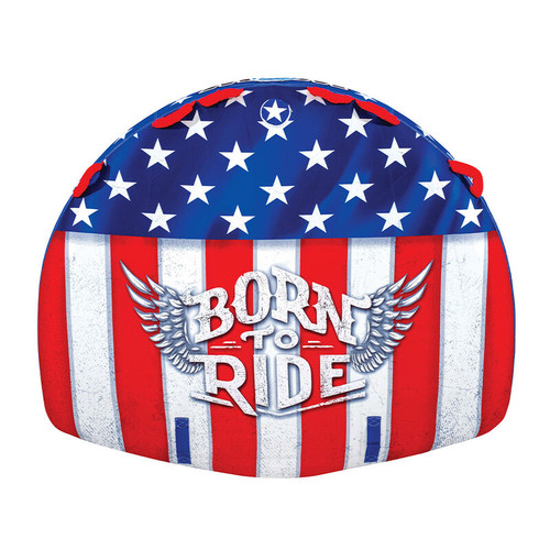 WOW Born To Ride 3 Person Towable Tube - Soft Top American Flag Design