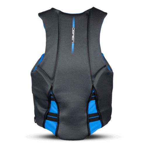 O'Brien Men's Aviator Life Jacket, life jackets for men, water sports life jacket, U.S. Coast Guard approved life jacket, Transport Canada approved life jacket, Biolite life jacket, flexible life jacket, oversized arm openings life jacket, adjustable life jacket, tapered waist life jacket, PWC ring life jacket, zip closure life jacket, high mobility life jacket, comfortable life jacket, double split back panel life jacket, men’s water safety gear