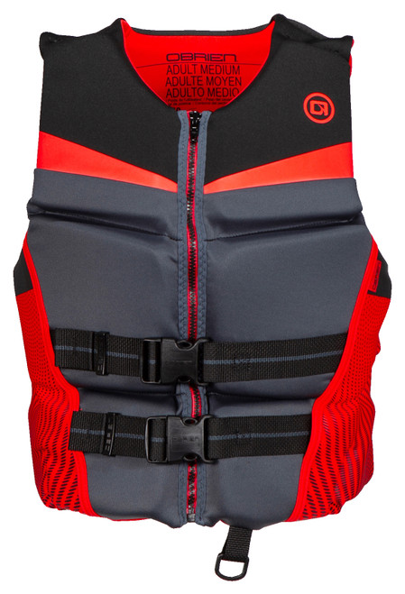 O'Brien Men's Flex V-Back Life Jacket 2026 Red Black front view