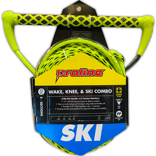 Proline by Connelly 75 foot wakeboard kneeboard and ski combo rope with EVA handle
