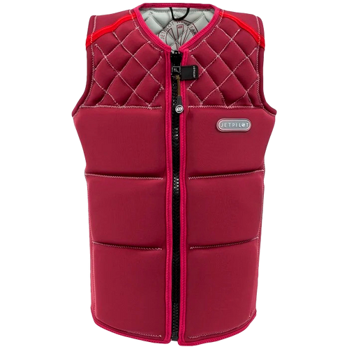 Jetpilot Women's Wavefarer Reversible Comp Wake Vest in Maroon front view