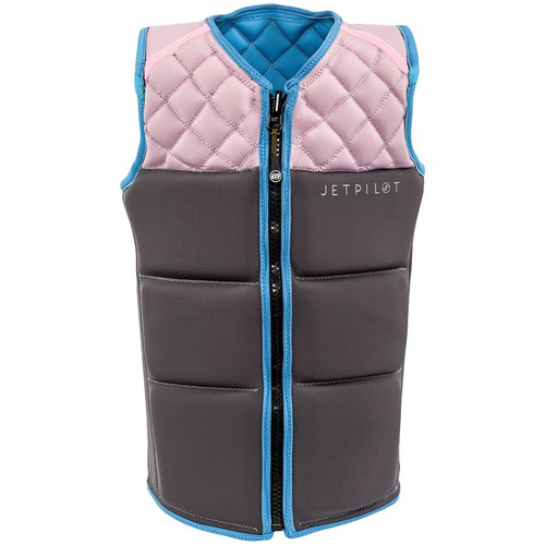 Jetpilot Women's Wavefarer Flex Lite neoprene wake vest in blue reverse