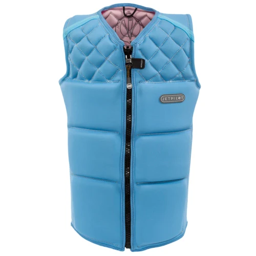 Jetpilot Women's Wavefarer Reversible Comp Wake Vest in blue front view