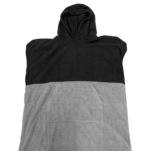 Boater's Outlet Microfiber Changing Poncho universal adult Grey and Black color block front view
