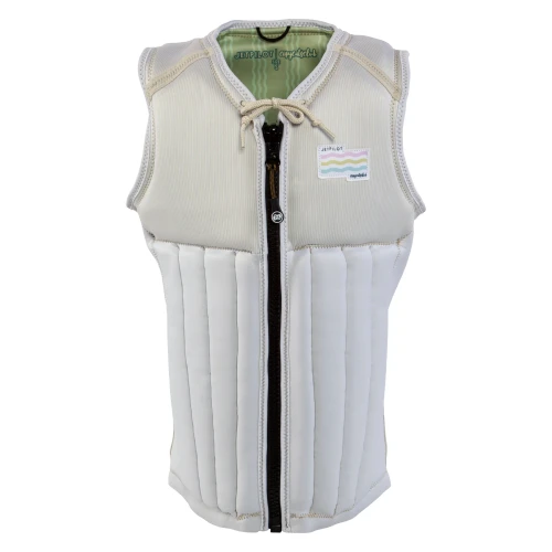 Jetpilot Women's Copycat Club Reversible Comp Vest in Cream front view with Flex-Lite neoprene and segmented Aero-Jet foam panels