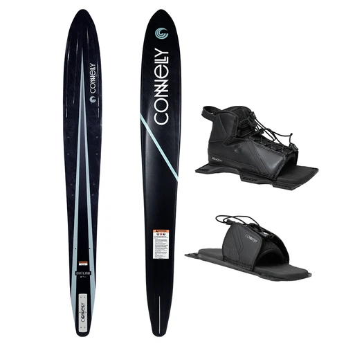 Connelly Outlaw Slalom Ski with Shadow Front Boot and Lace Adjustable Rear Toe Plate – 2027