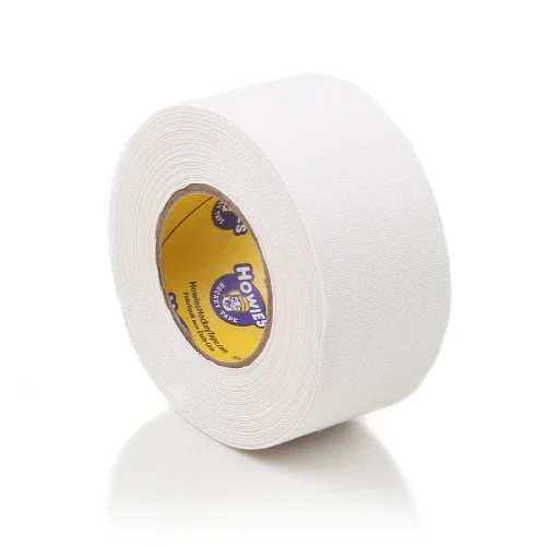 Howies white cloth hockey tape roll measuring 1.5 inches wide by 15 yards long