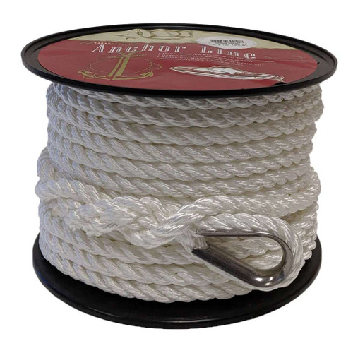 US Ropes Nylon Double Braided Anchor Line 1/2 x 150' Black - US Stainless